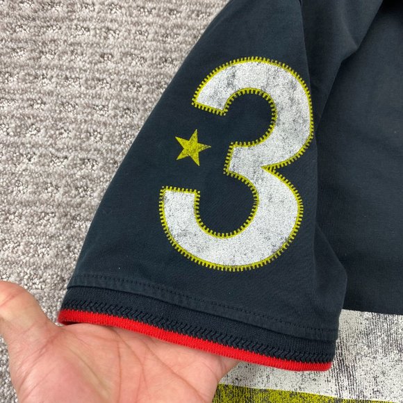 Puma Soccer Germany Polo Shirt Men Large L Black Green White Stripe Casual Sport - Picture 11 of 16